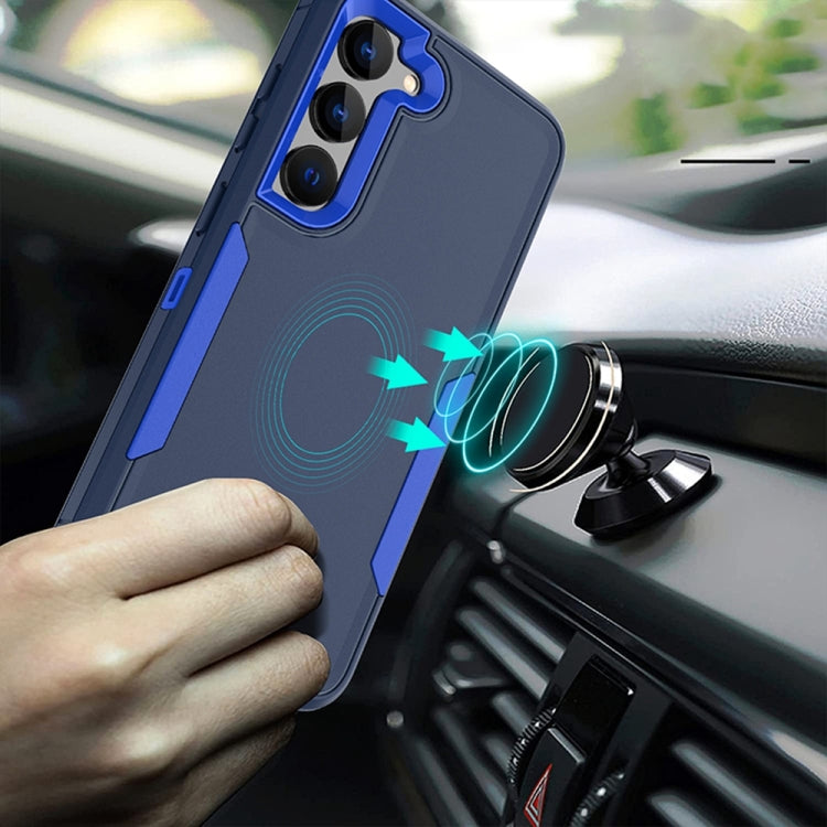 2 in 1 Magnetic PC + TPU Phone Case for Samsung Galaxy A14 5G in royal color, showcasing its sleek design and protective features.